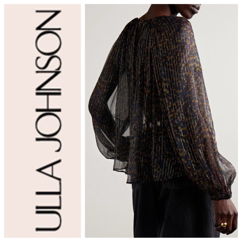 Ulla Johnson Sheer Black & Gold Top